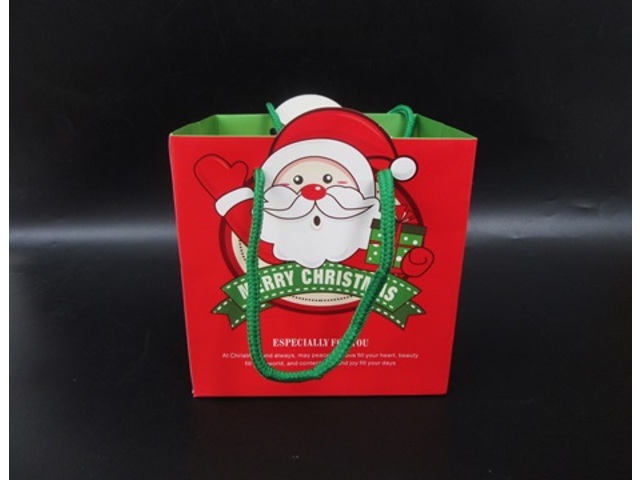 10Pcs HQ Red Xmas Paper Gift Bag Shopping Bag 12x14x12cm